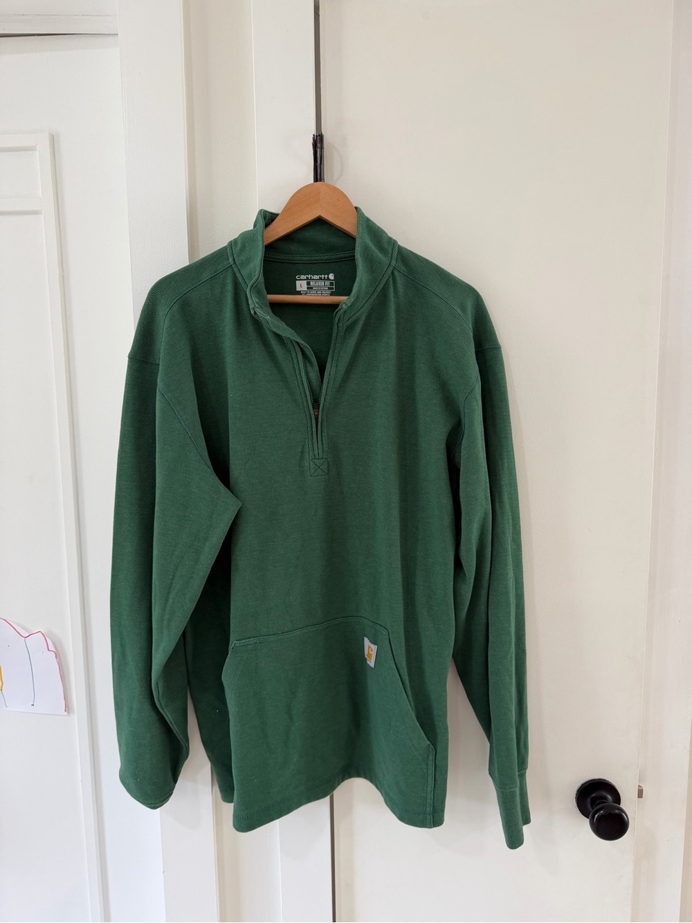 Carhartt Men’s Green Quarter Zip Size Large